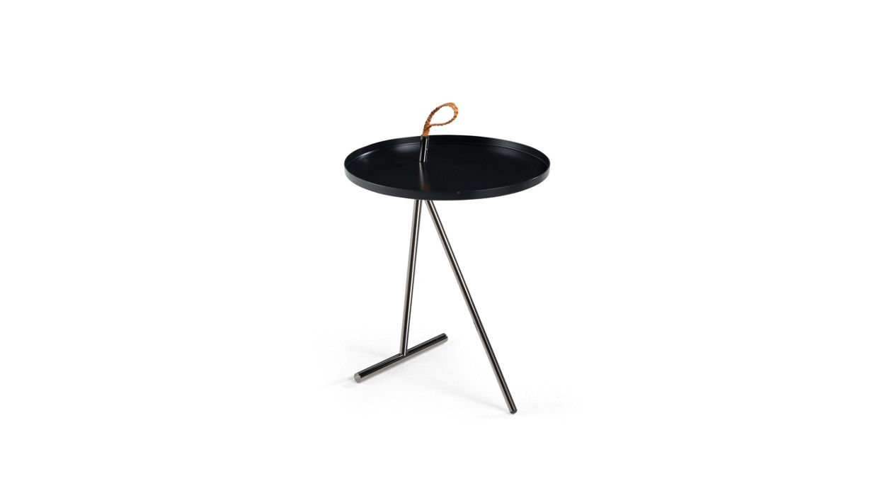 pedestal table - base and top in black lacquer image number 0